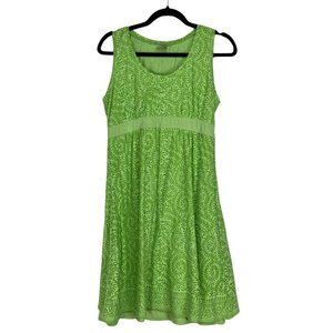 Athleta Women's Size L Floral Print Vyasa Double Layer Dress Sleeveless Green